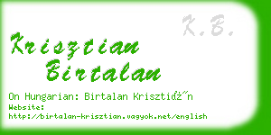 krisztian birtalan business card